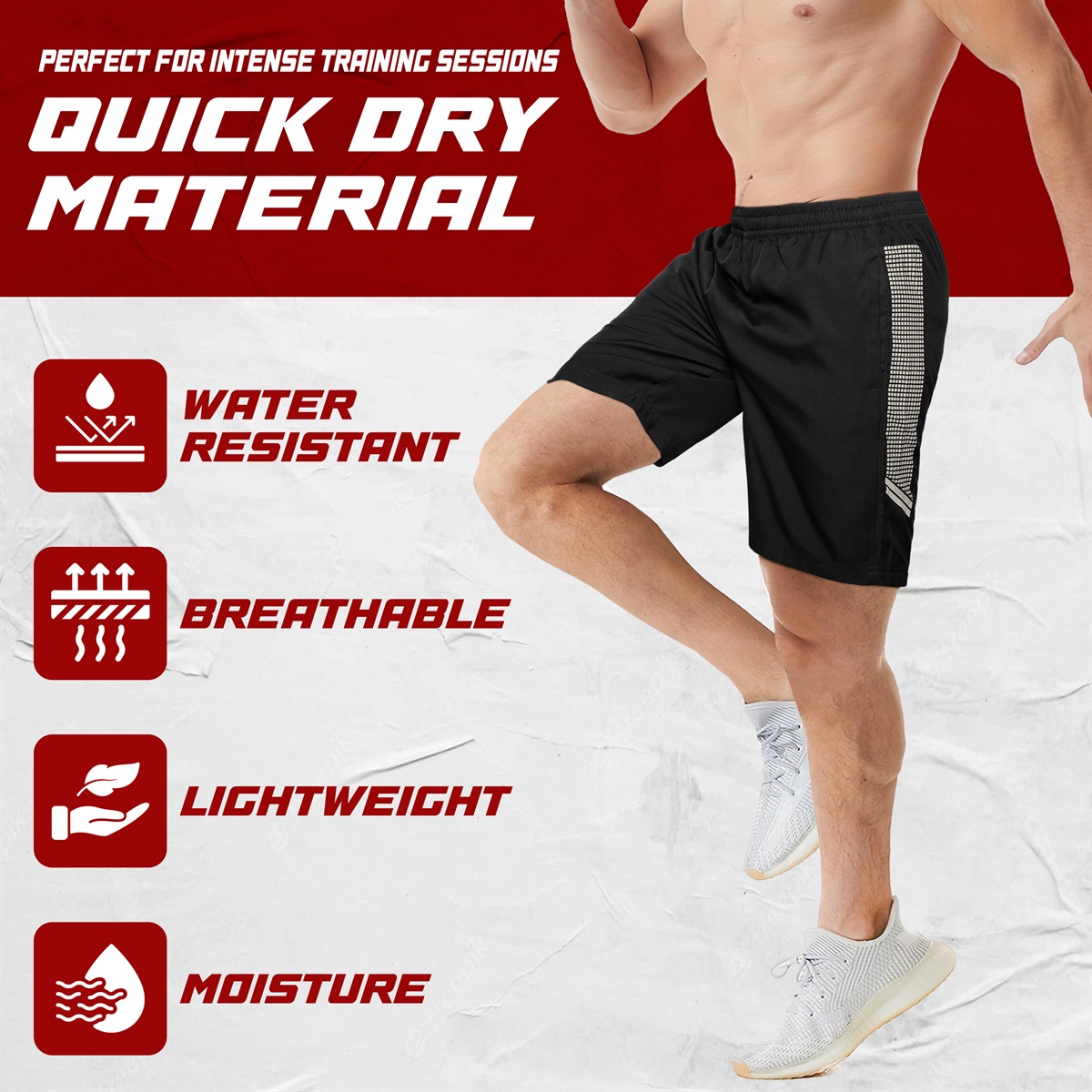 Men's Gym/Fitness Shorts (Black) - Image 4