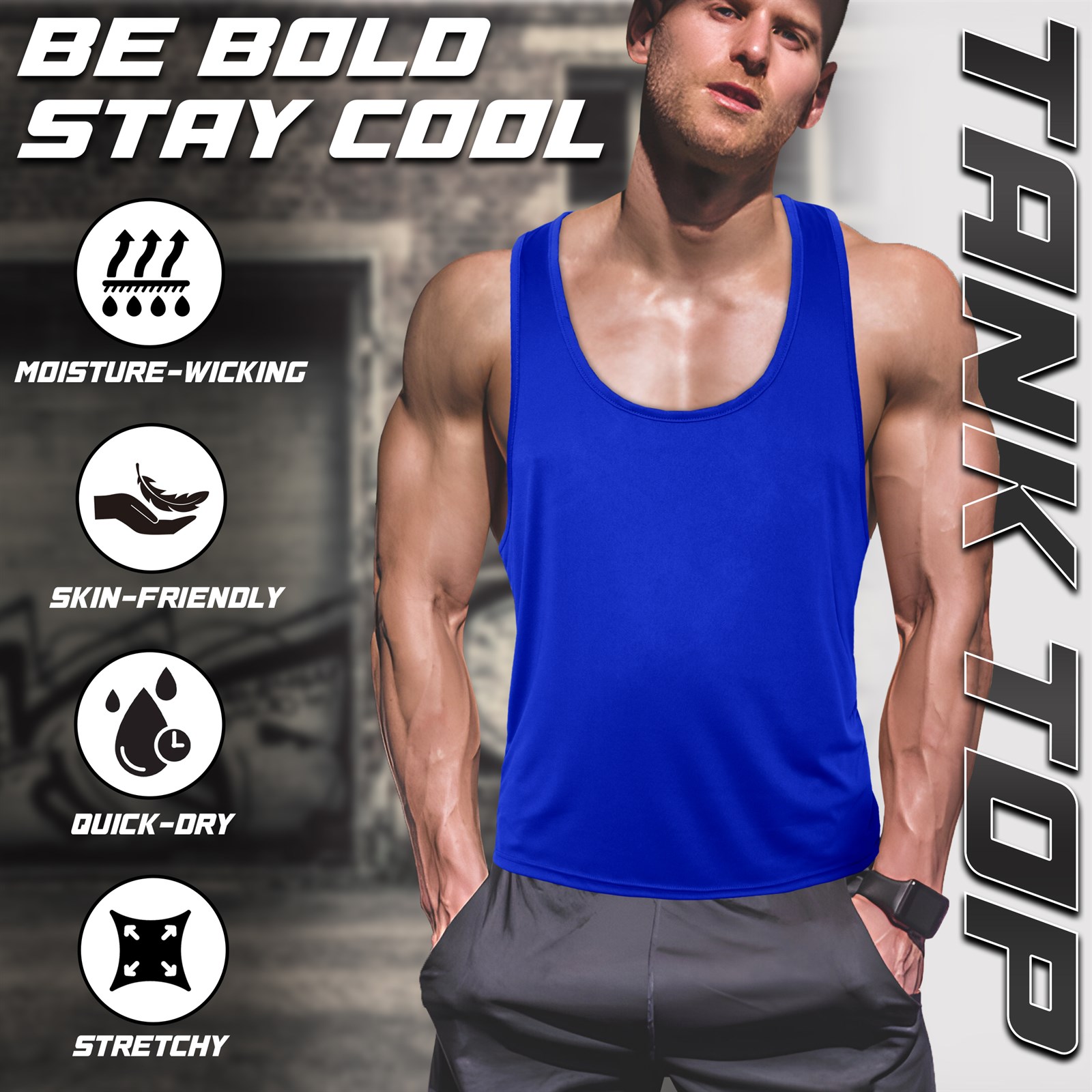 Men's Tank Top (Royal Blue) - Image 3