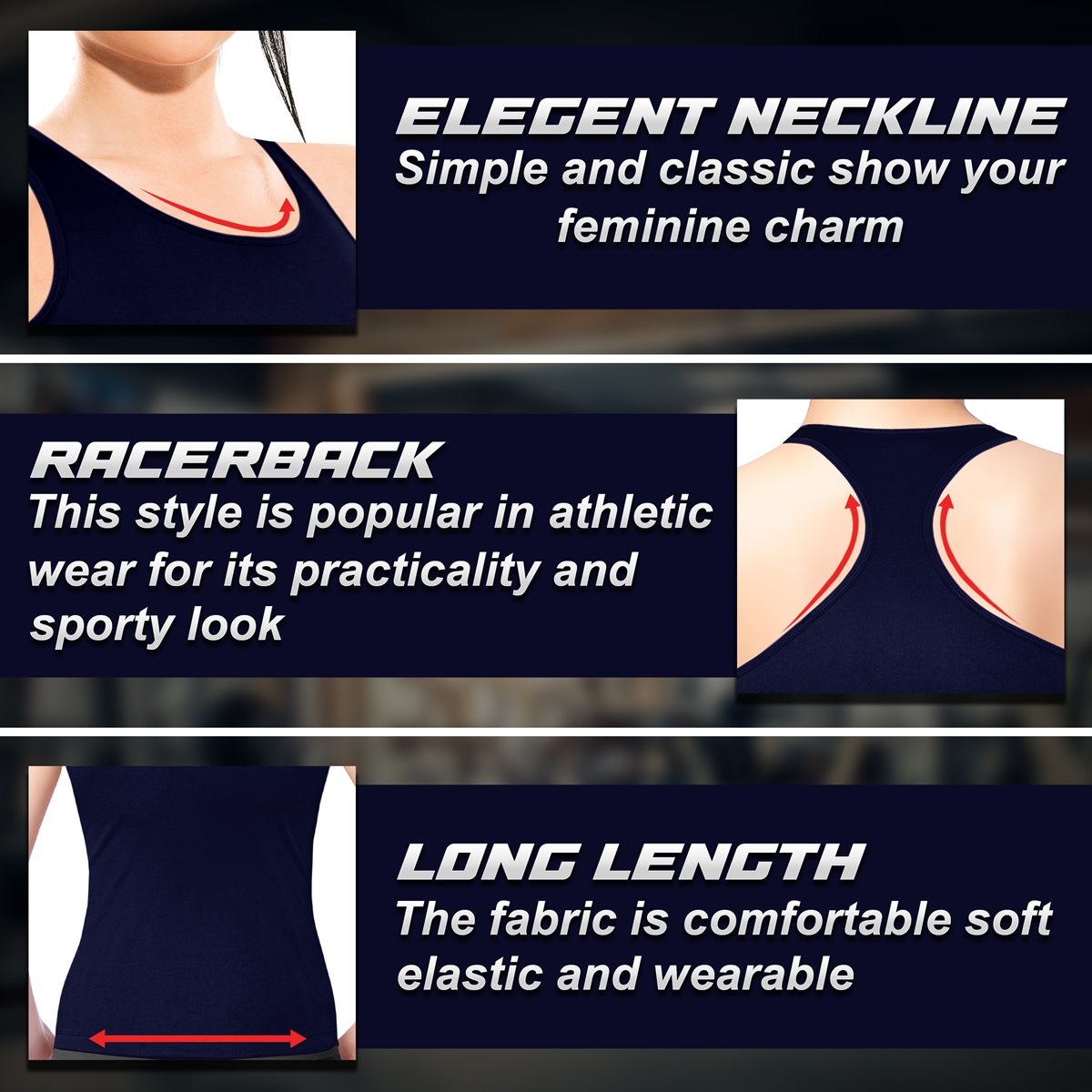 Women's Tank Top (Navy) - Image 6