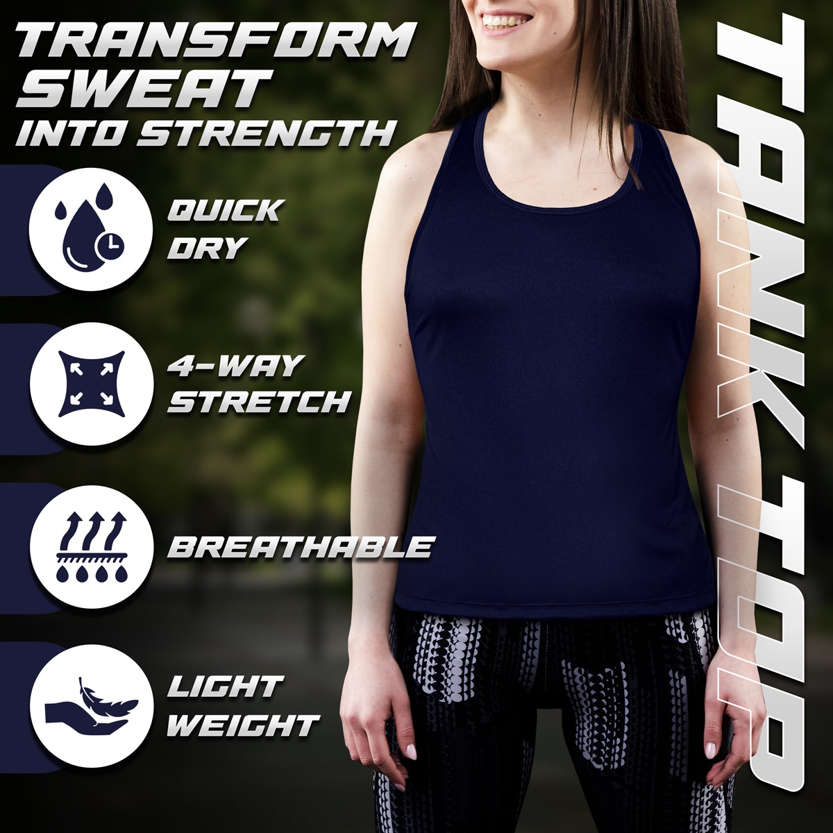 Women's Tank Top (Navy) - Image 5