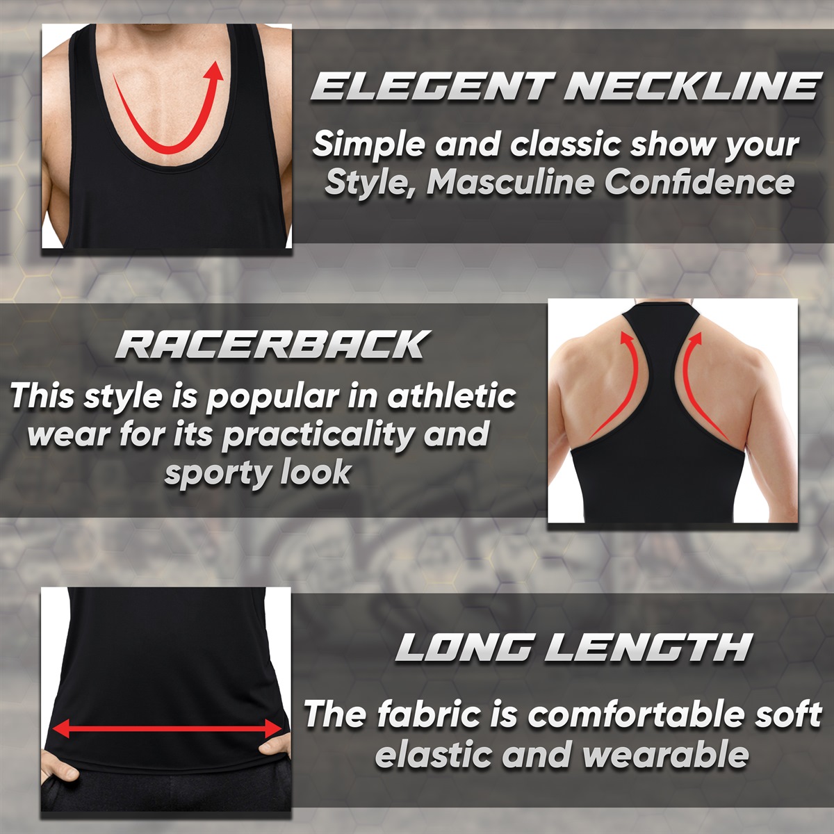 Men's Tank Top (Black) - Image 5