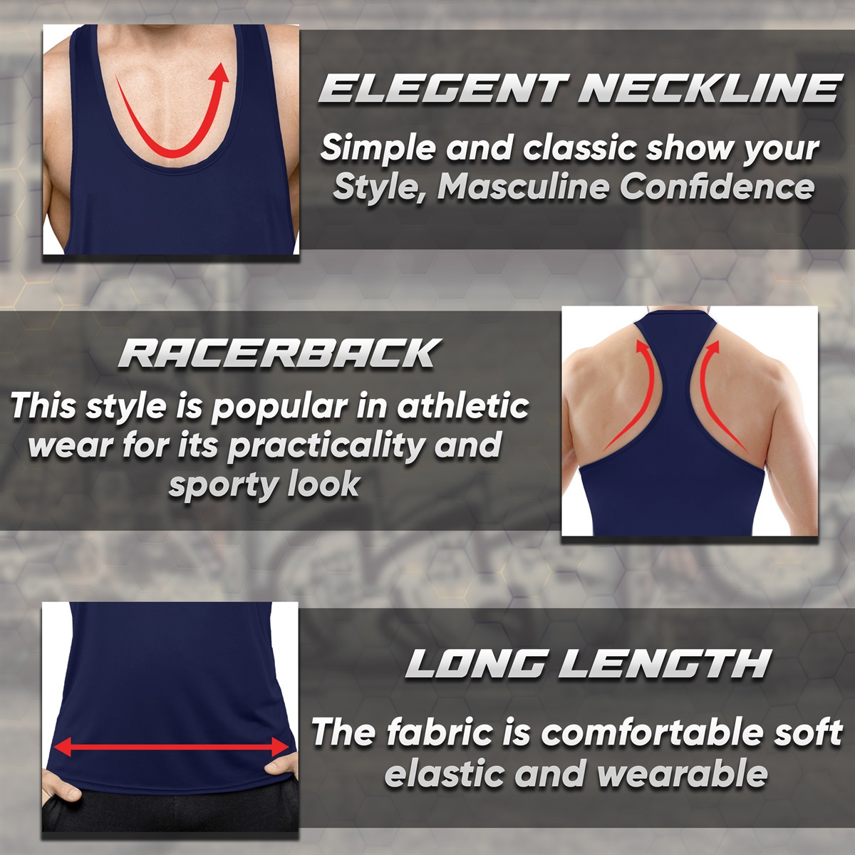 Men's Tank Top (Navy) - Image 5
