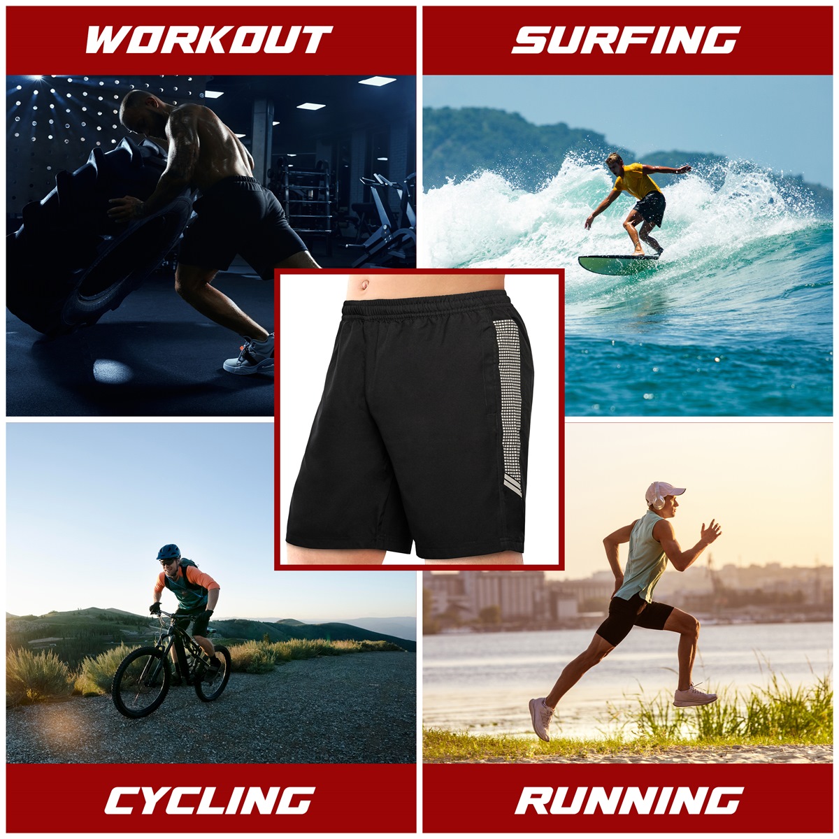 Men's Gym/Fitness Shorts (Black) - Image 6