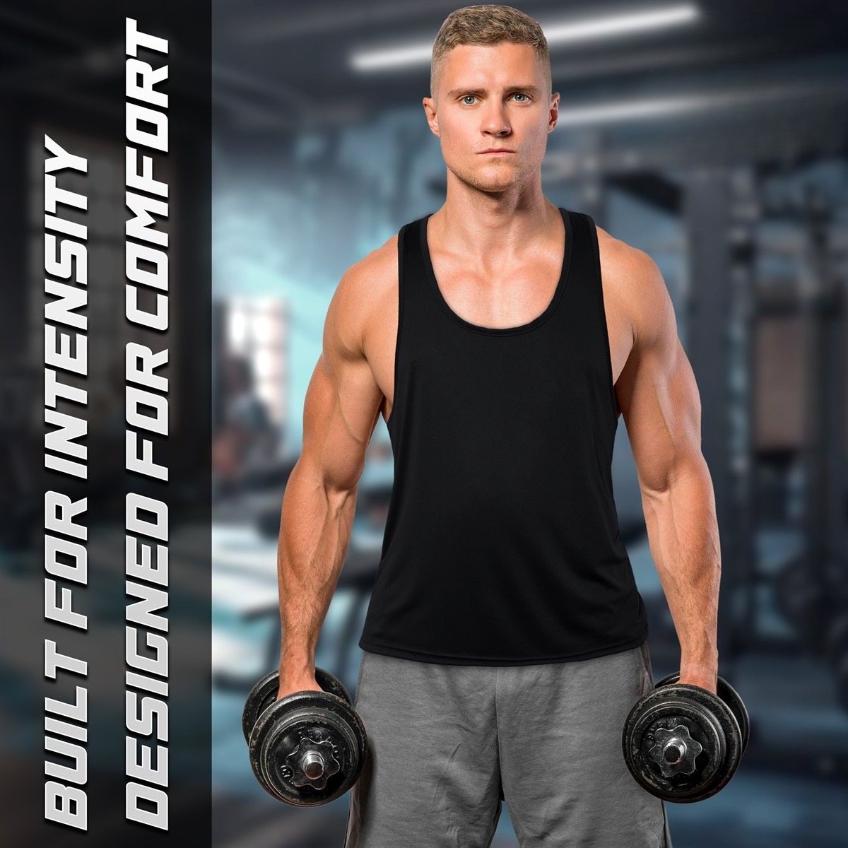 Men's Tank Top (Black) - Image 6