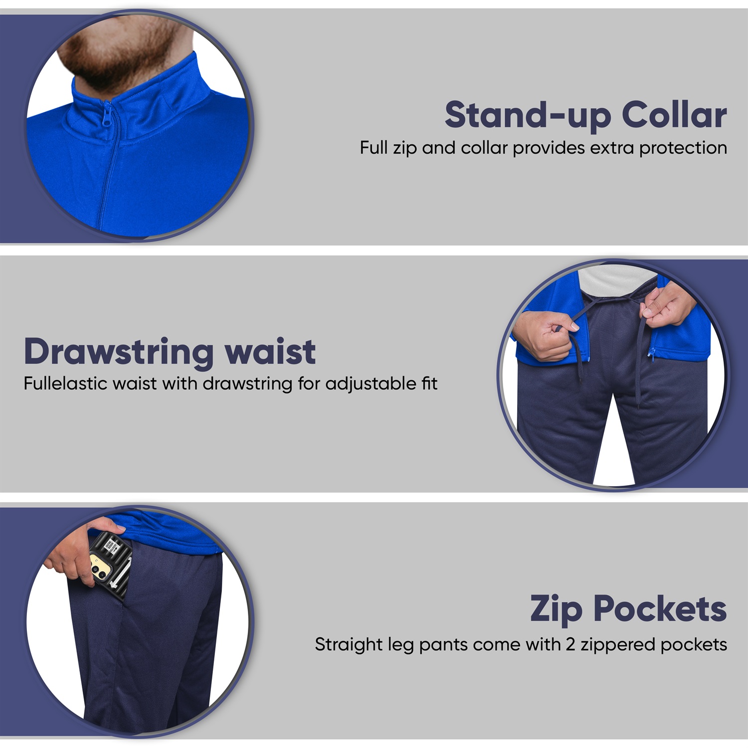 Navy Blue/Blue Premium Athletic Tracksuit – Designed for Performance and Comfort - Image 4