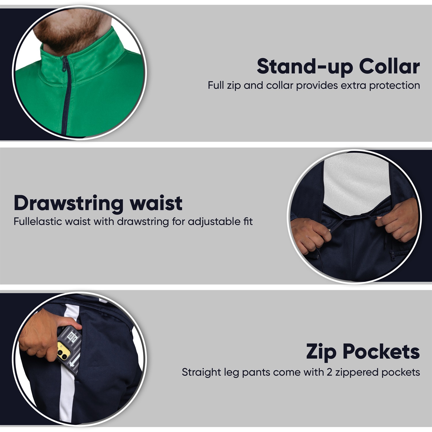 Green/Navy Blue Premium Athletic Tracksuit – Designed for Performance and Comfort - Image 5