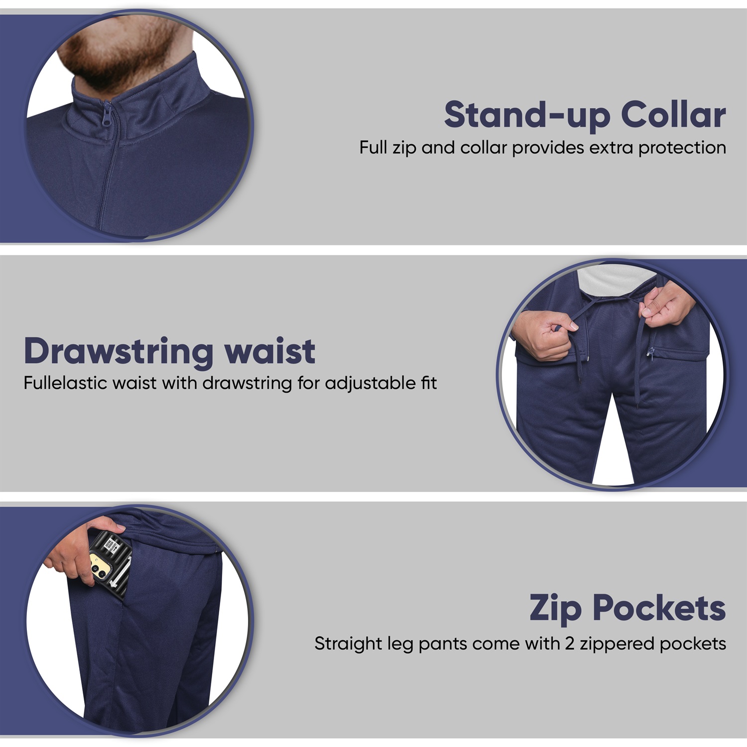 Navy Blue Premium Athletic Tracksuit – Designed for Performance and Comfort - Image 5
