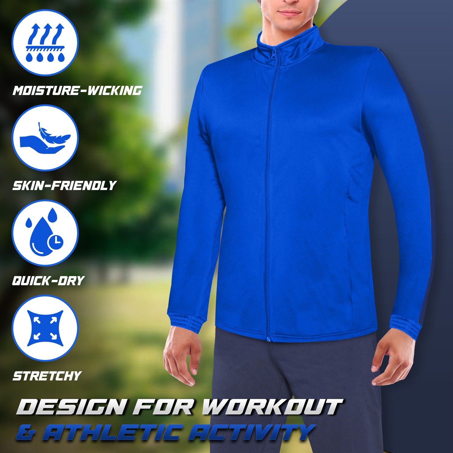 Navy Blue/Blue Premium Athletic Tracksuit – Designed for Performance and Comfort - Image 3