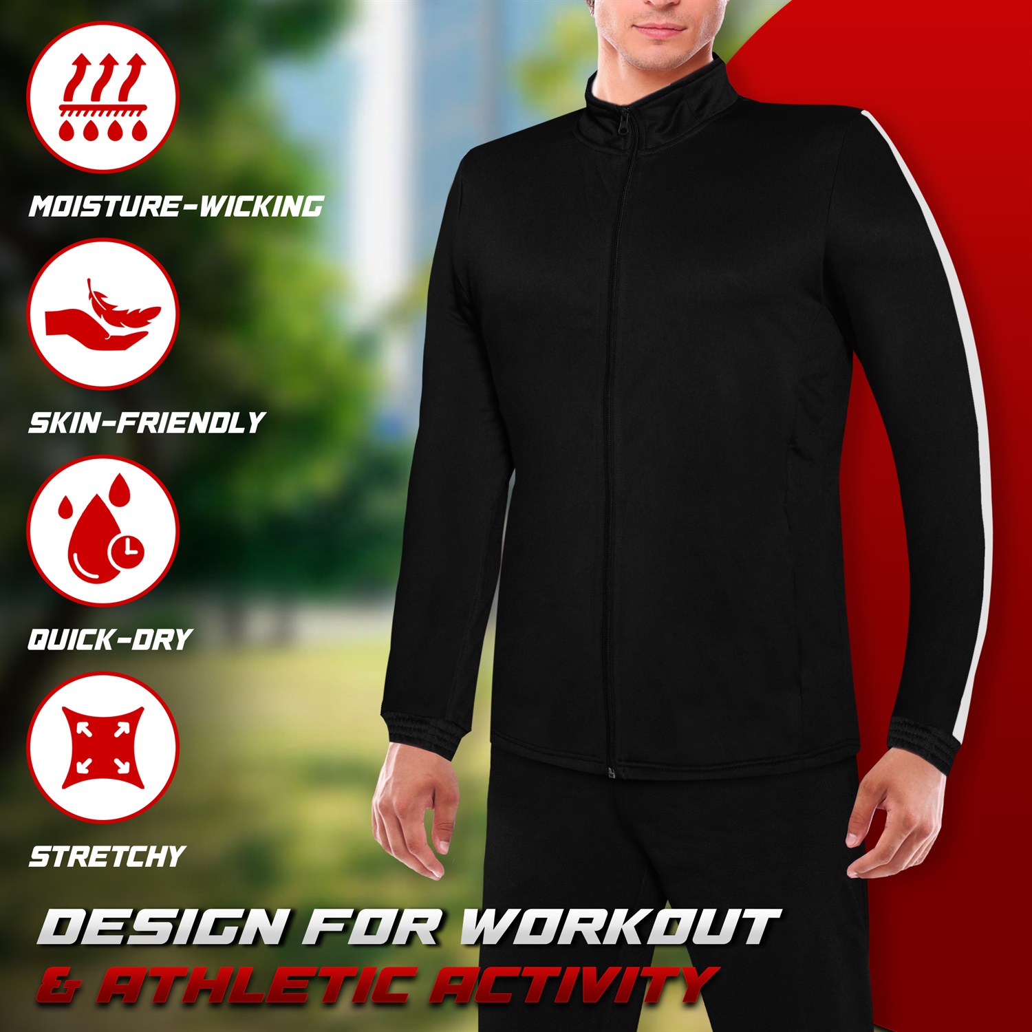 Black Premium Athletic Tracksuit – Designed for Performance and Comfort - Image 3