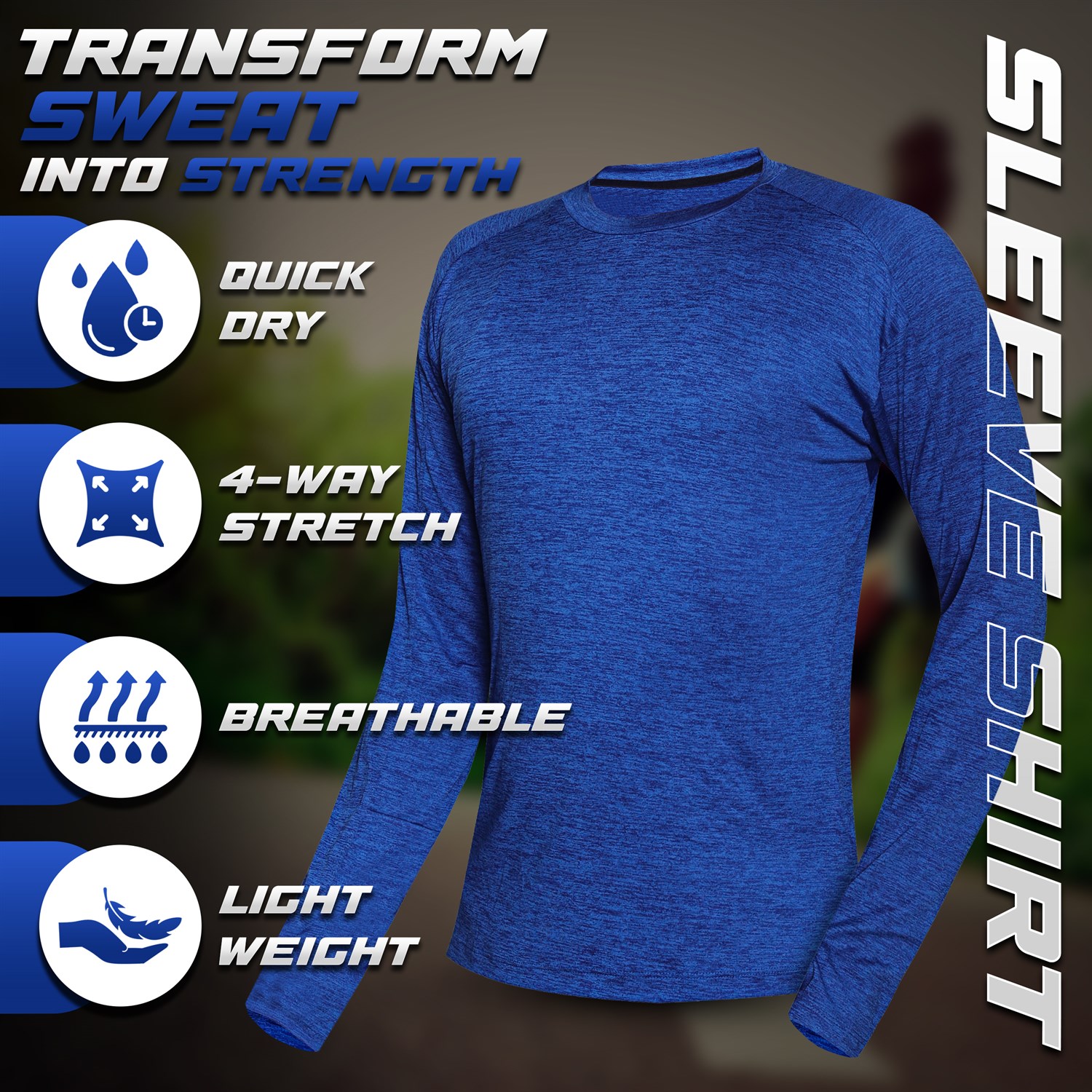 Blue Performance Full-Sleeve Shirt – Engineered for Comfort and Style - Image 4