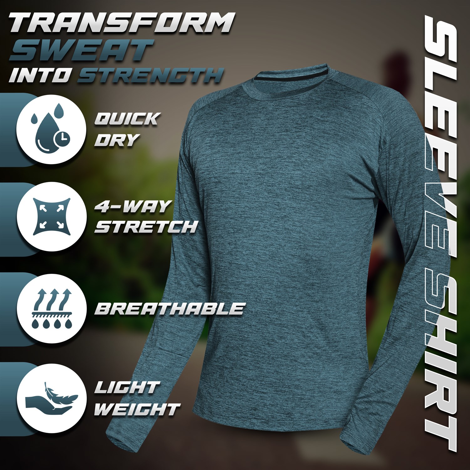 Teal Performance Full-Sleeve Shirt – Engineered for Comfort and Style - Image 4